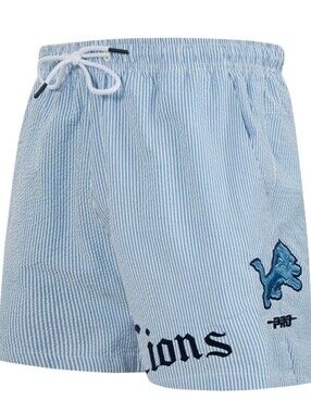 Pro Standard Detroit Lions Country Club Embroidered Seersucker Shorts, EUC!
